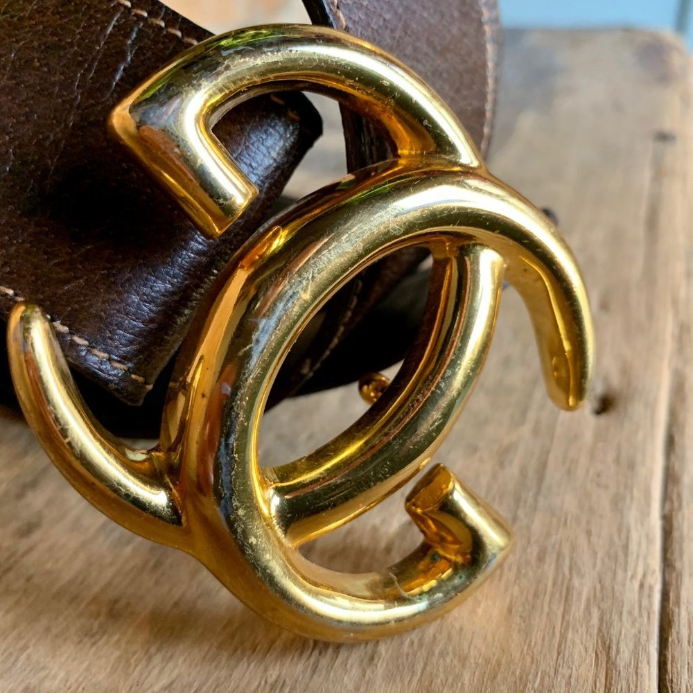 Vintage Gucci Belt and Removable Gold Buckle - Picture 2 of 8